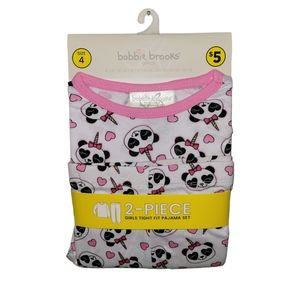 Panda Print Pajama Set - Size: 6x